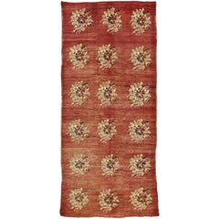 Tapis d'Oushak Gallery turc vintage de style traditionnel, large tapis de couloir d'entrée