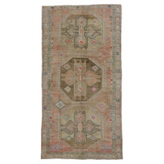Vintage Turkish Oushak Gallery Rug with Tribal Style
