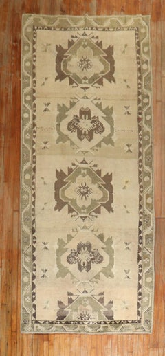 Vintage Turkish Oushak Gallery Size Rug