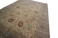 Vintage Turkish Oushak Geometric Overall Beige Oushak