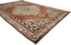 Vintage Turkish Oushak Hall Accent, Foyer or Entry Rug with French Country Style