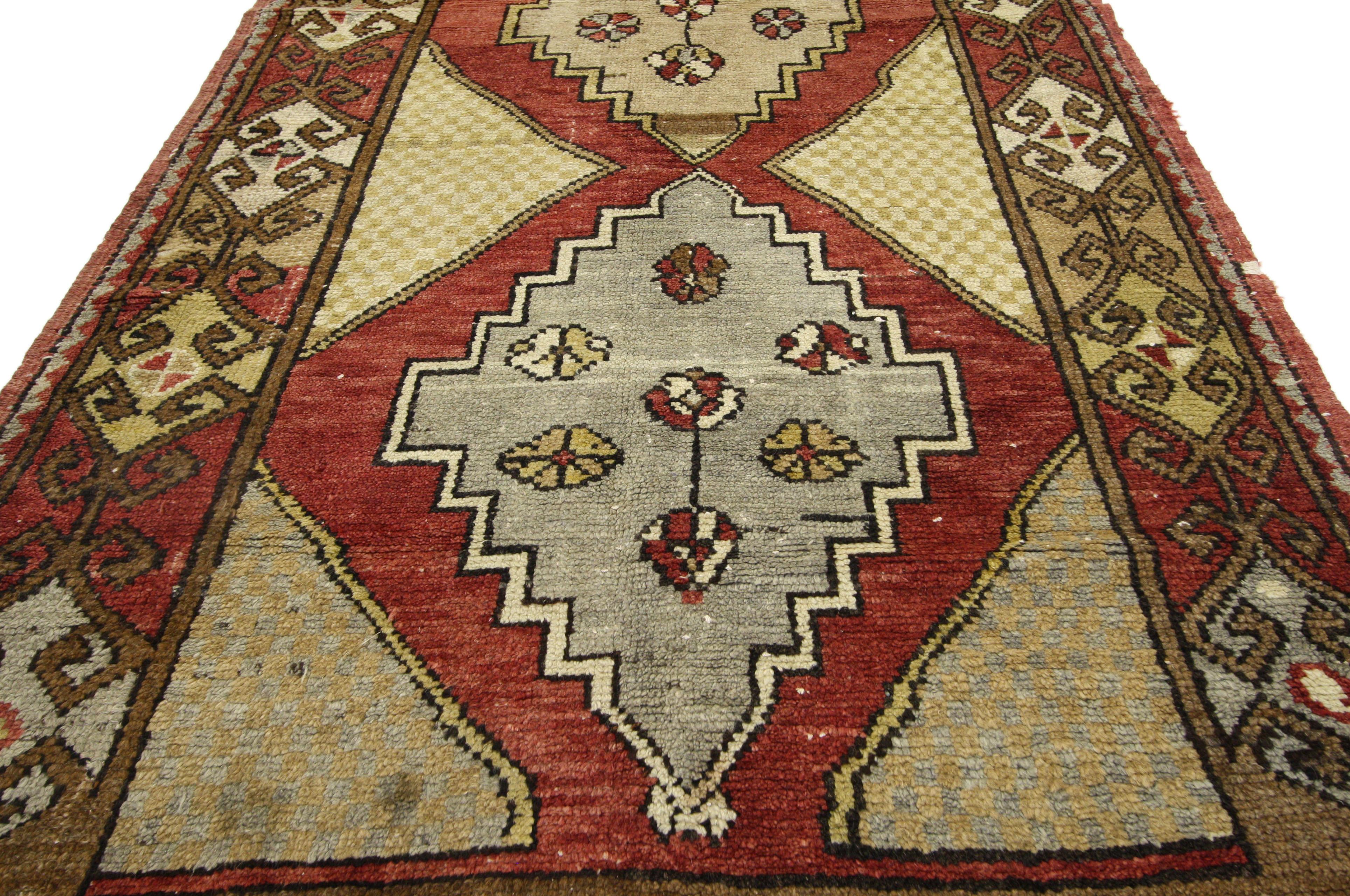 Vintage Turkish Oushak Hallway Runner For Sale 8