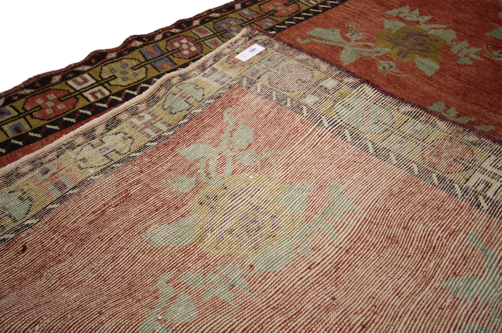 Alfombra turca Oushak de 1950 de estilo tradicional siglo XX