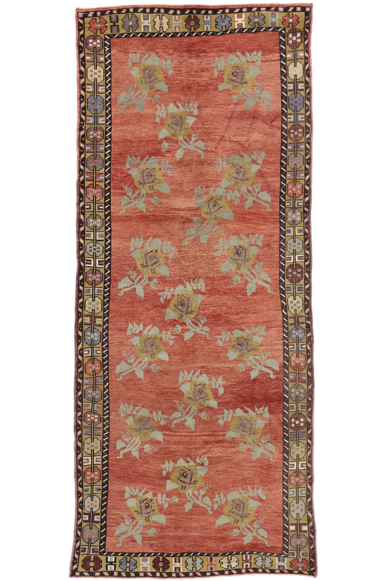 Alfombra turca Oushak de 1950 de estilo tradicional 3