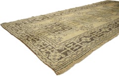 Vintage Turkish Oushak Hallway Runner with Gustavian or French Country Style