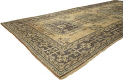 Vintage Turkish Oushak Hallway Runner with Gustavian or French Country Style