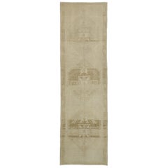 Vintage Turkish Oushak Hallway Runner with Modern Amish-Shaker Style