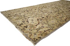 Vintage Turkish Oushak Hallway Runner with Rustic Swedish Farmhouse Style