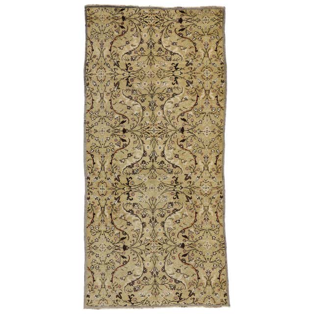 Rustic Farmhouse Style Turkish Oushak Area Rug with Large Geometric ...