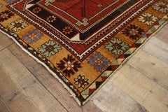 Vintage Turkish Oushak Hallway Runner with Tribal Mission Style