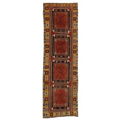 Used Turkish Oushak Hallway Runner with Tribal Mission Style