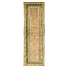 Vintage Turkish Oushak Hand Knotted Runner  3'2 x 9'6