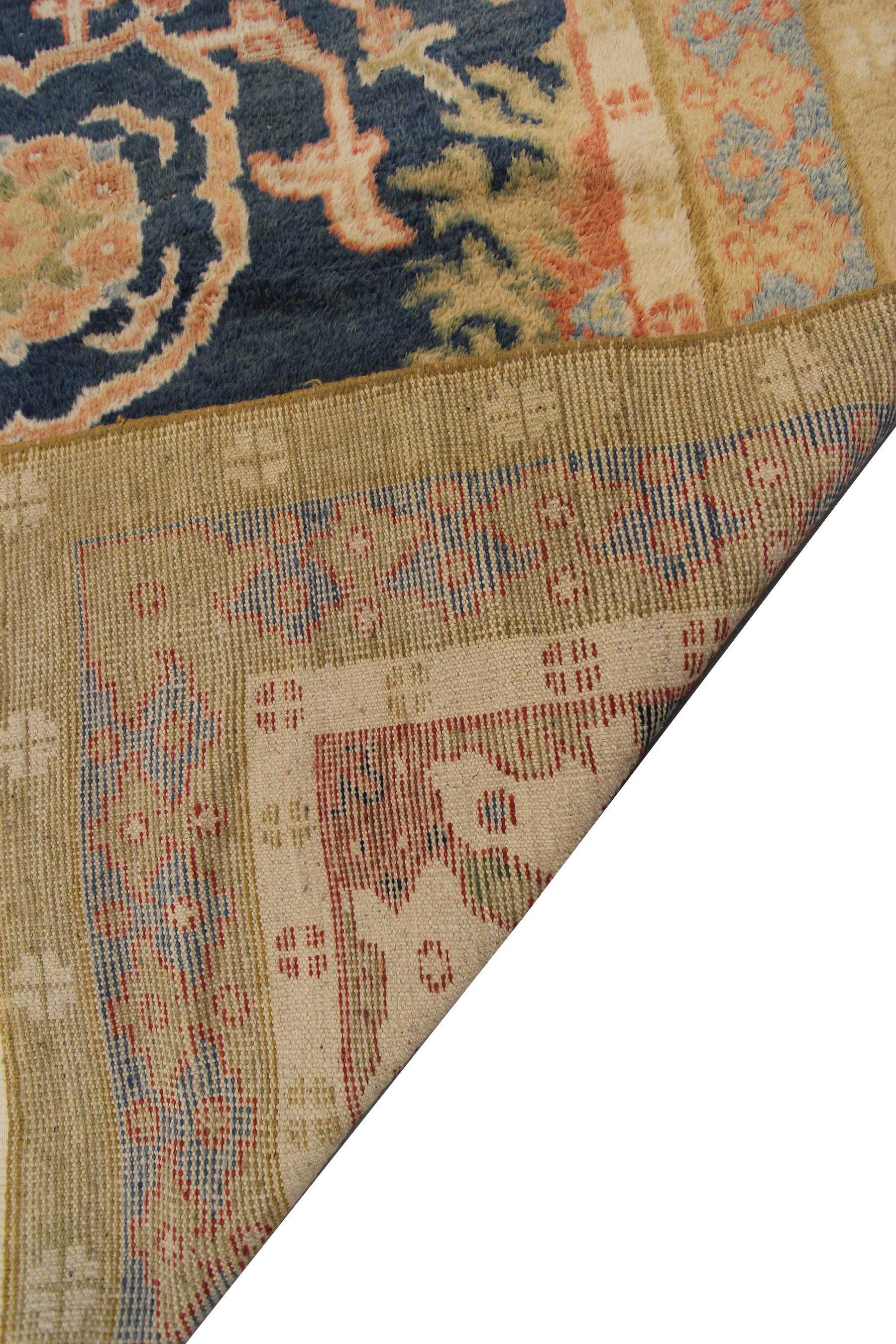 Türkischer Oushak handgefertigter Oushak geometrischer Overall-Teppich im Vintage-Stil, 8x10 im Angebot 4