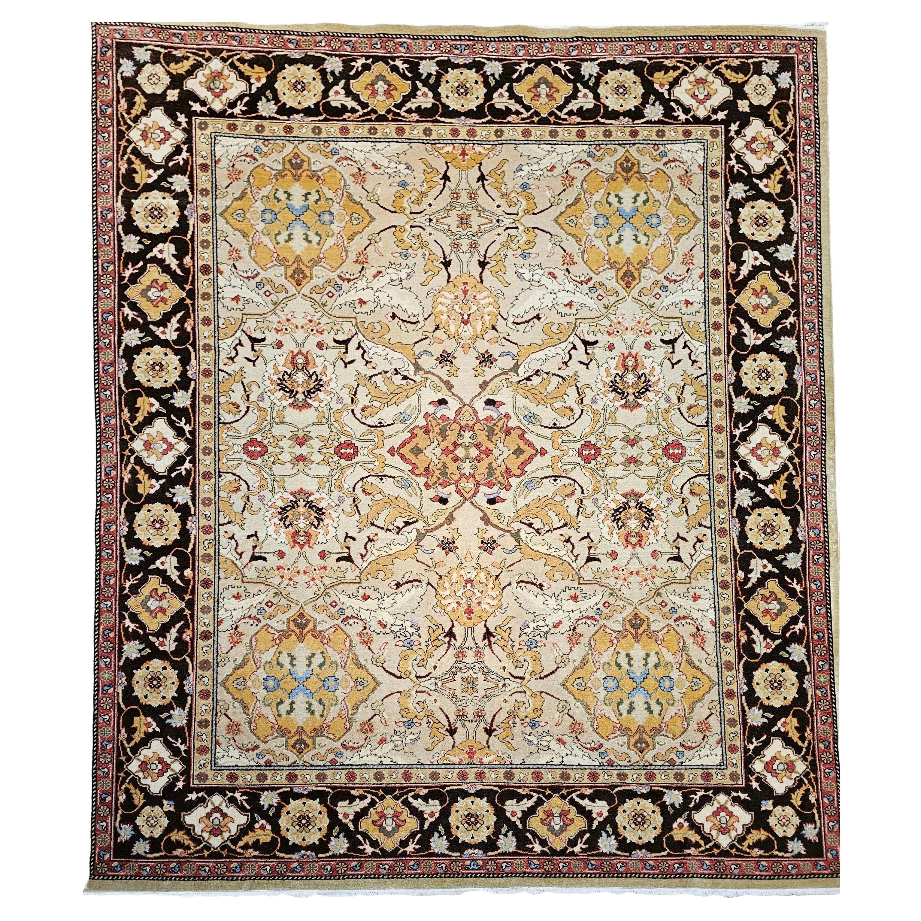 Vintage Turkish Oushak Handwoven Rug, Wool, Allover Geometric Design, 8' x 10'