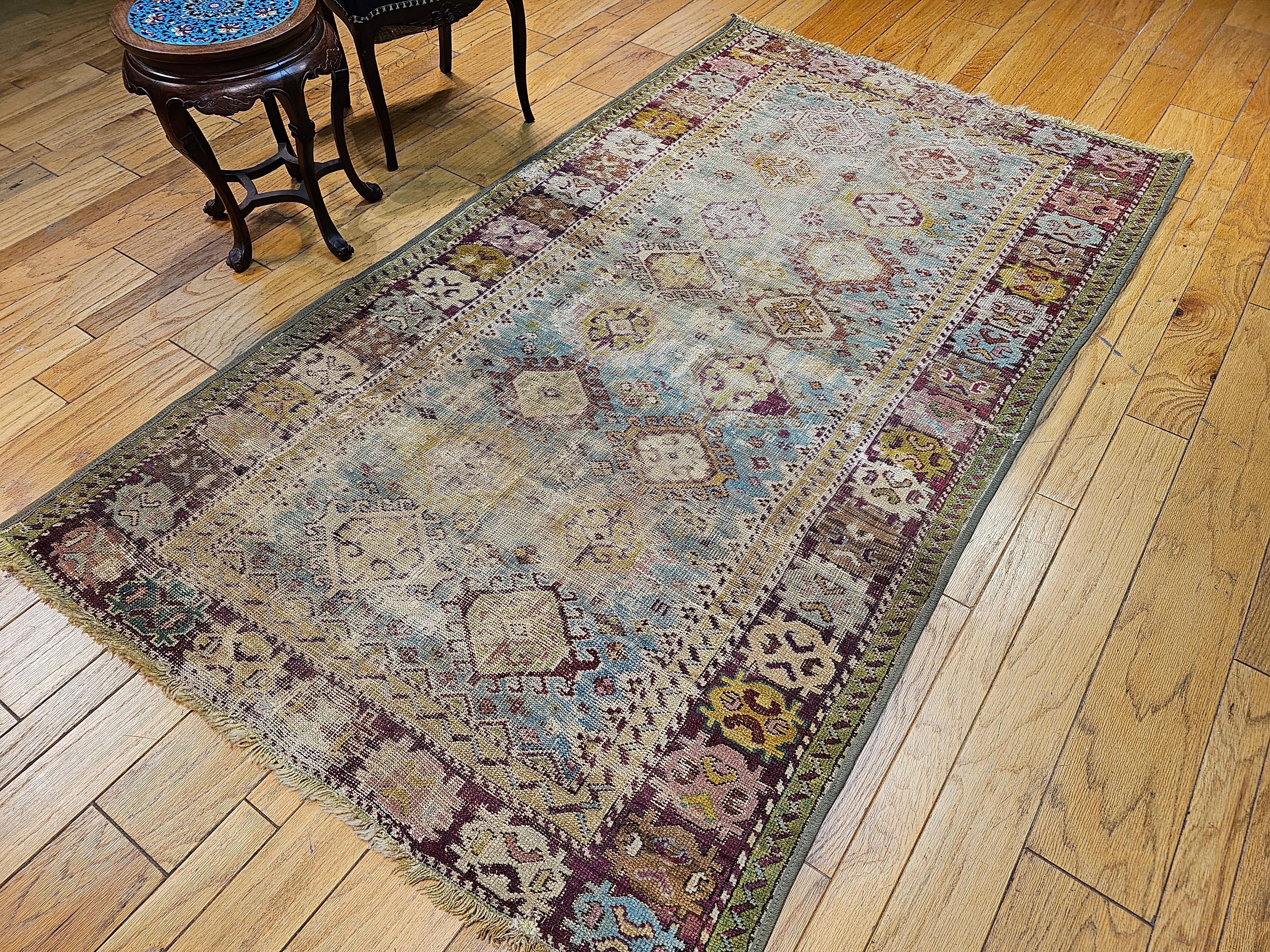 Vintage Caucasian Karabagh in Allover Geometric Pattern For Sale 4
