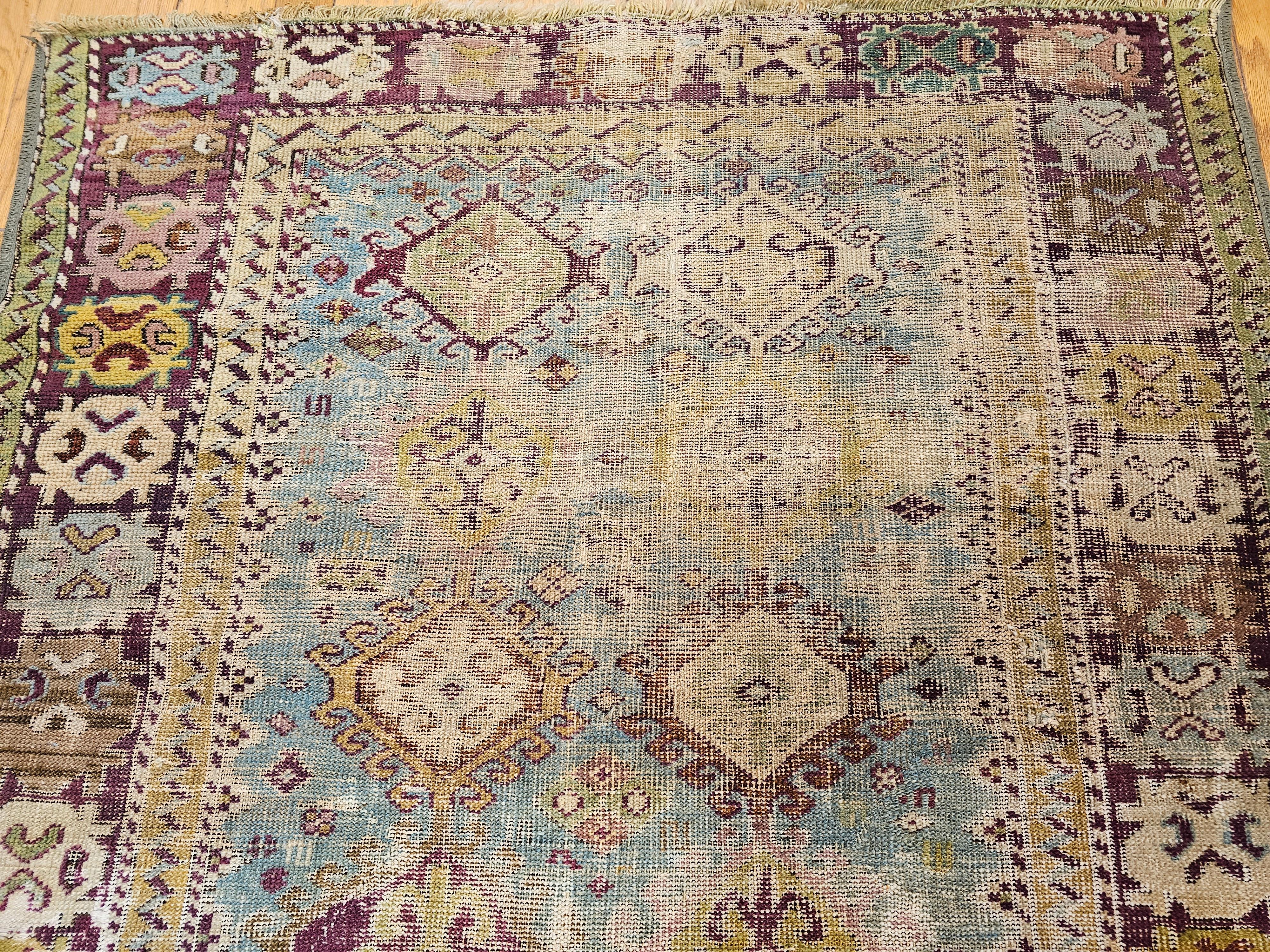 19th Century Vintage Caucasian Karabagh in Allover Geometric Pattern For Sale