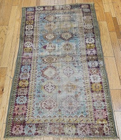 Antique Caucasian Karabagh Rug, Wool, Geometric Design, 1800s