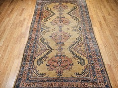 Vintage Turkish Oushak Rug, Hand-Knotted Wool, Pale Yellow, 1900s, 7' x 12'