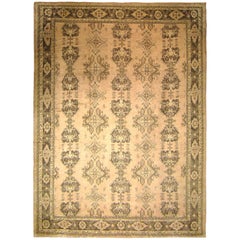 Vintage Turkish Oushak Oriental Carpet, in Large Square Size w/ Repeating Design