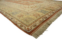 Vintage Turkish Oushak Palace Size Rug with Biophilia Artisan and MCM Style
