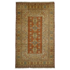 Vintage Turkish Oushak Palace Size Rug with Biophilia Artisan and MCM Style