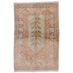 Vintage Turkish Oushak Prayer Rug, Anatolian Prayer Rug