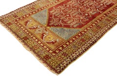 Vintage Turkish Oushak Prayer Rug with Northwestern Style