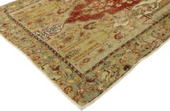 Vintage Turkish Oushak Prayer Rug with Rustic Tuscan Style