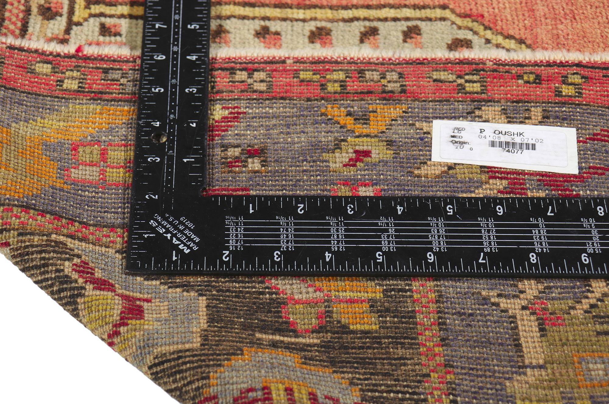 Türkischer Oushak-Teppich im Vintage-Stil, 04'08 x 07'02 (Wolle) im Angebot