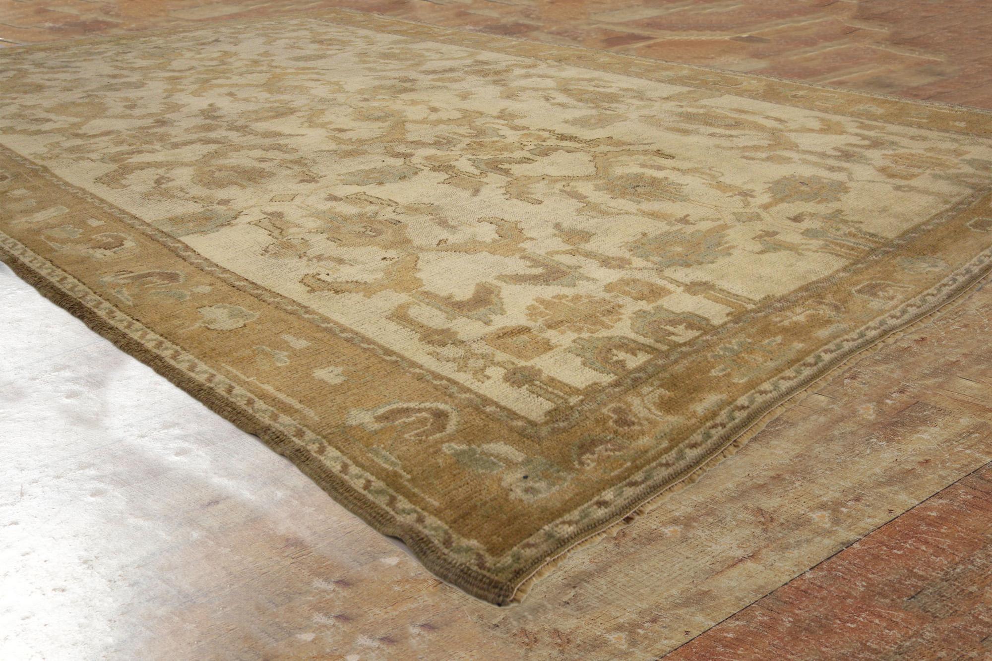 XX secolo Tappeto Oushak turco degli anni '40 con stile moderno in vendita