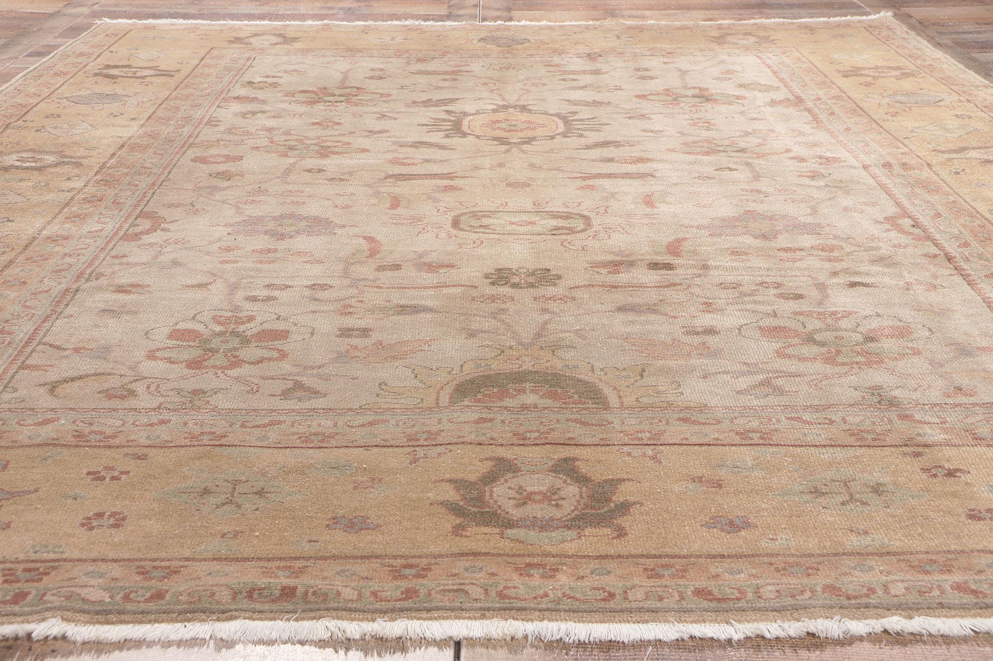 Vintage Turkish Oushak Rug, 08'00 x 10'05 In Good Condition For Sale In Dallas, TX