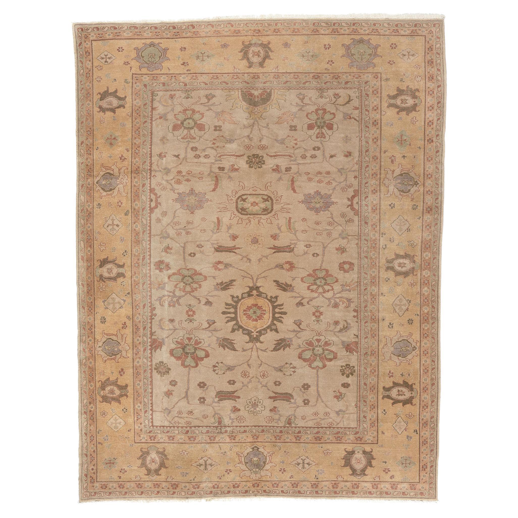 Vintage Turkish Oushak Rug, 08'00 x 10'05 For Sale