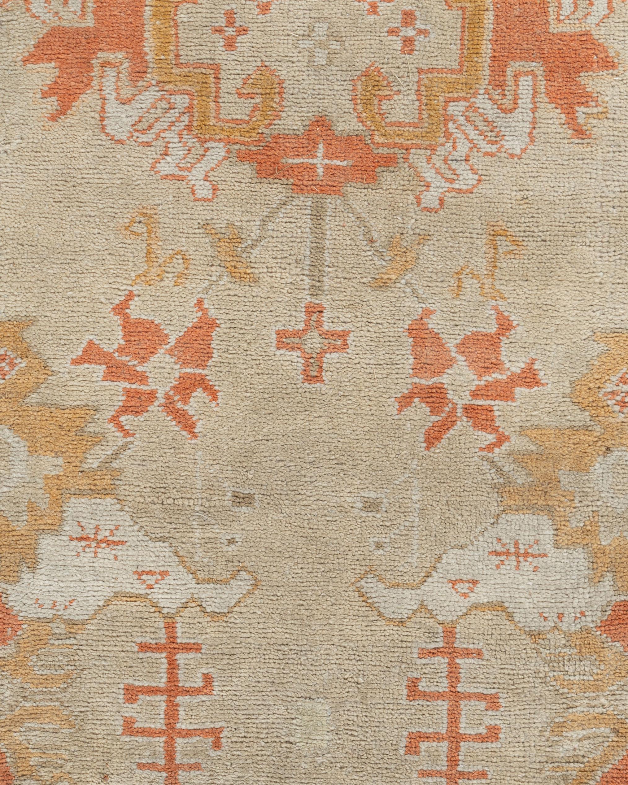 Hand-Woven Vintage Turkish Oushak Rug  11'9 x 14'5