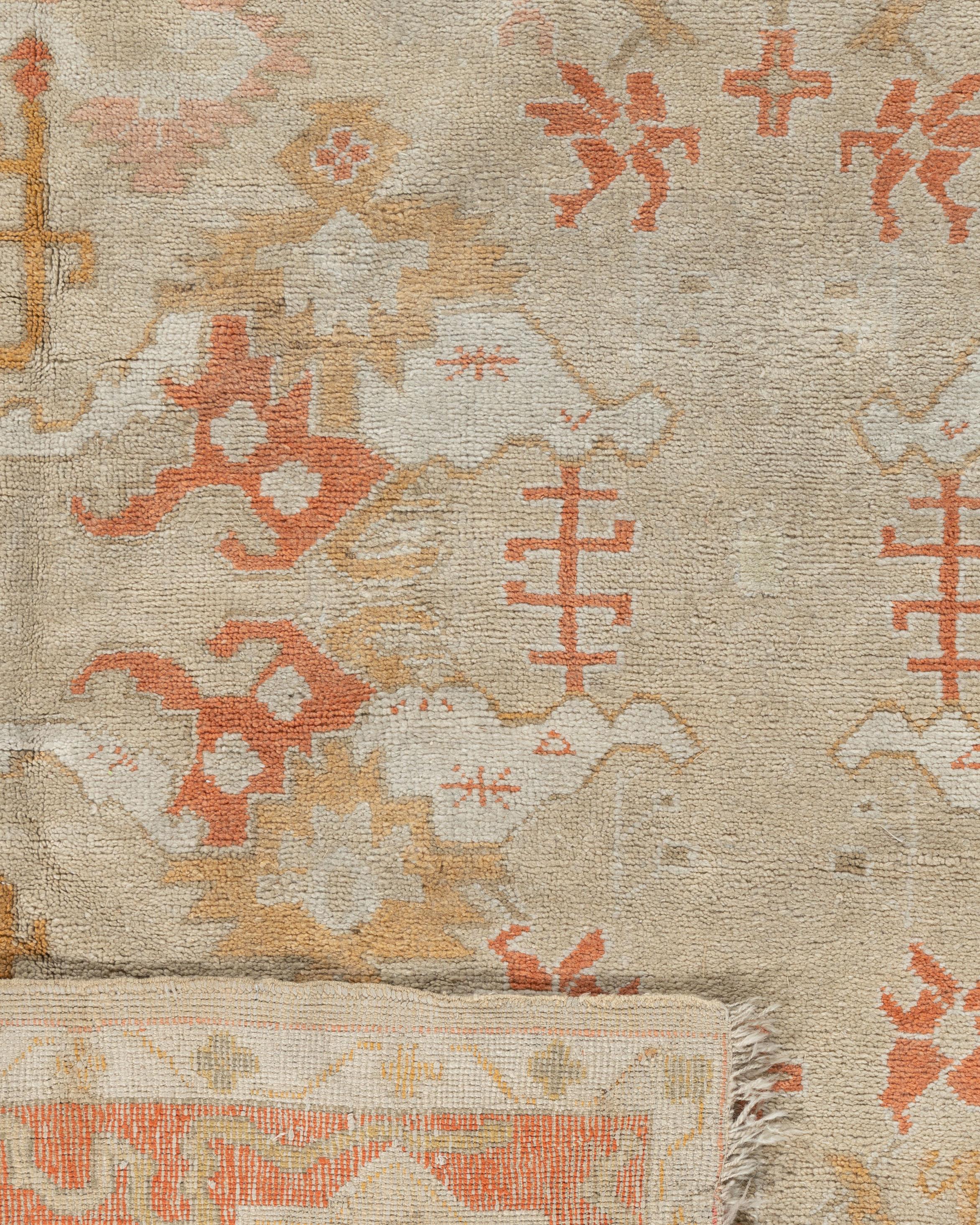 Wool Vintage Turkish Oushak Rug  11'9 x 14'5