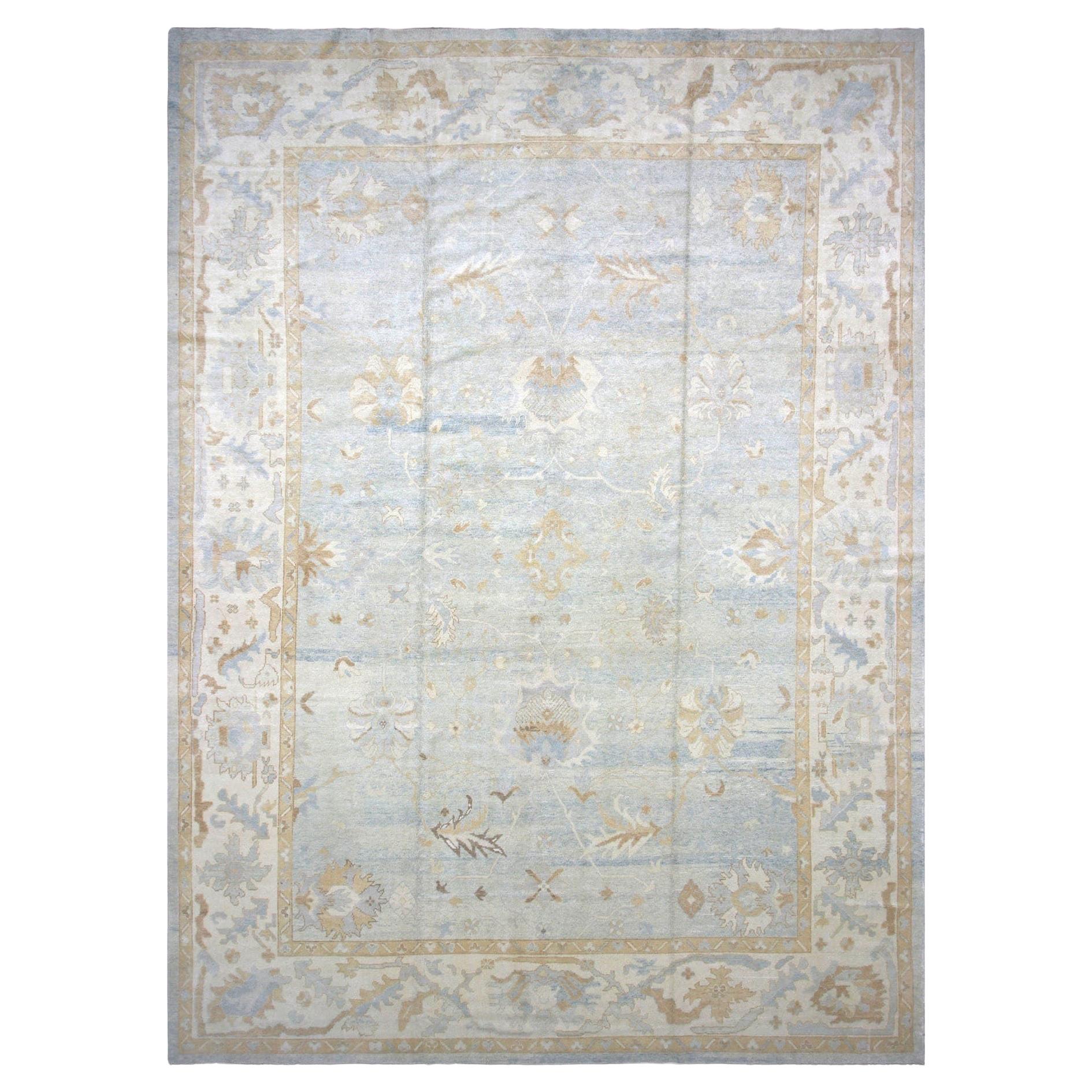 Vintage Turkish Oushak Rug - 12'10" x 17'3"