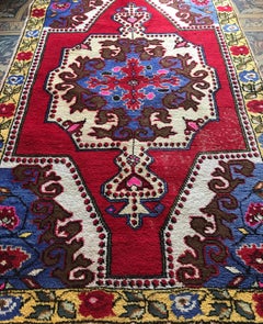 Vintage Turkish Oushak Rug, 1950s