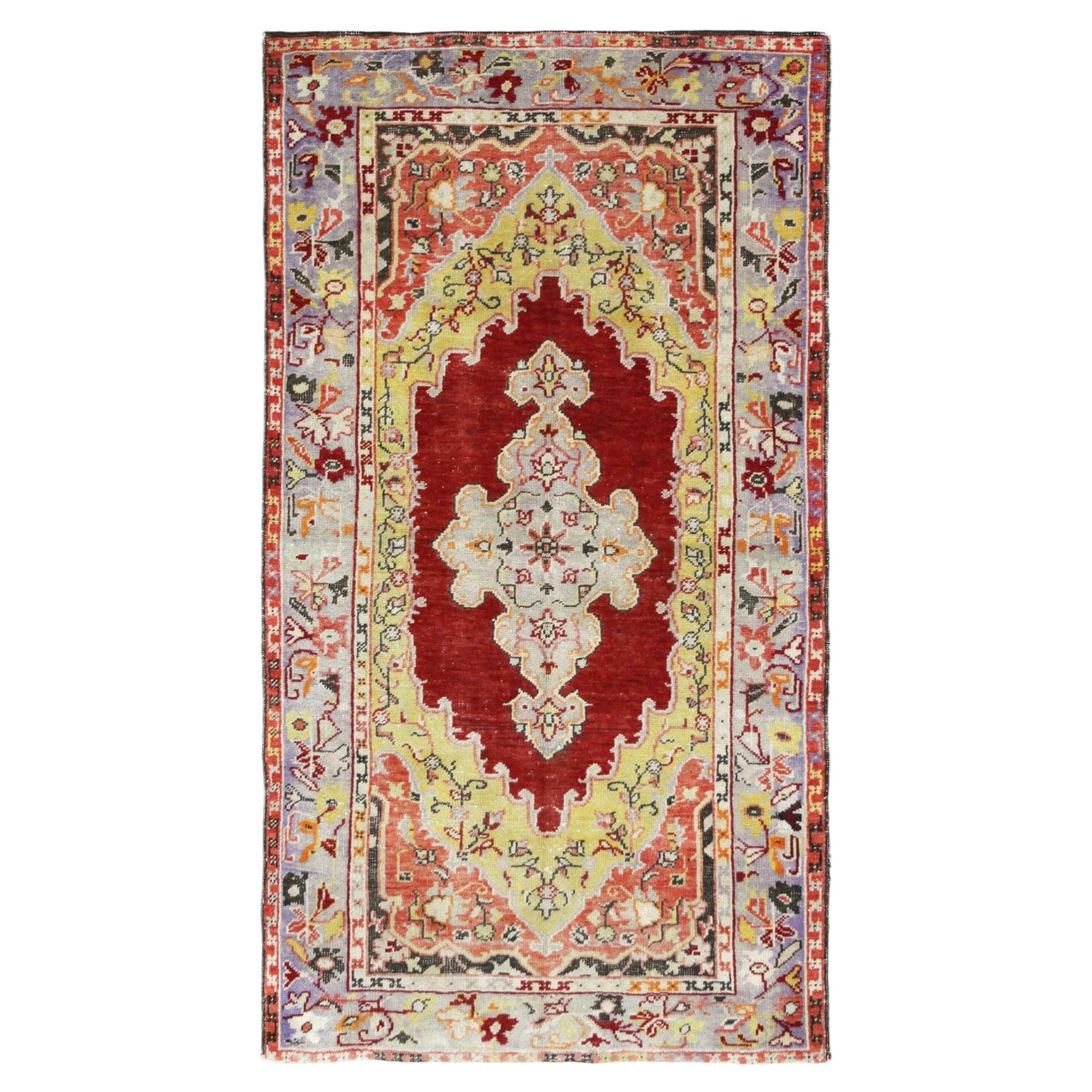 Vintage Turkish Oushak Rug - 3'4" x 5'11" For Sale