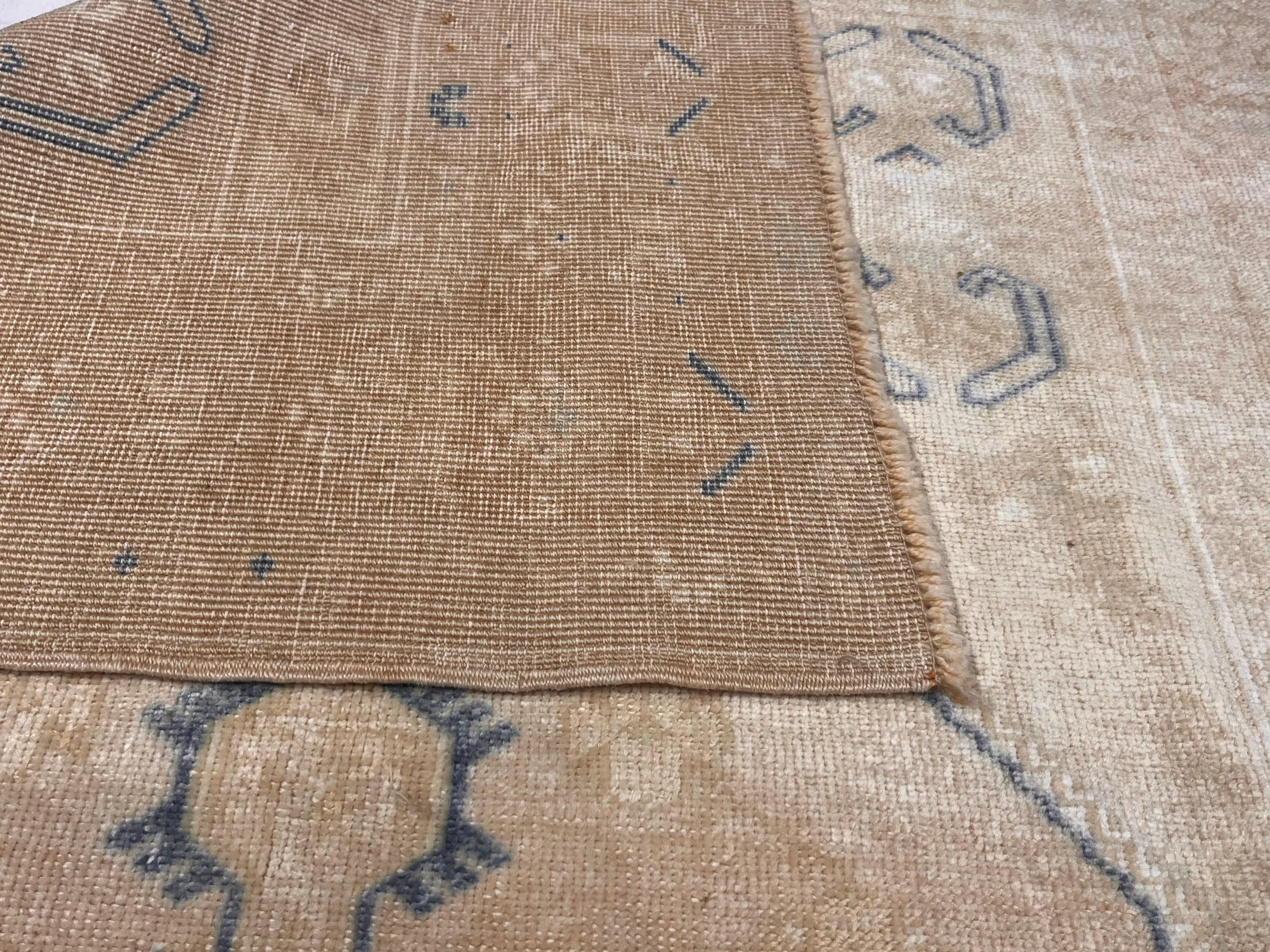Vintage Turkish Oushak Rug 3'7