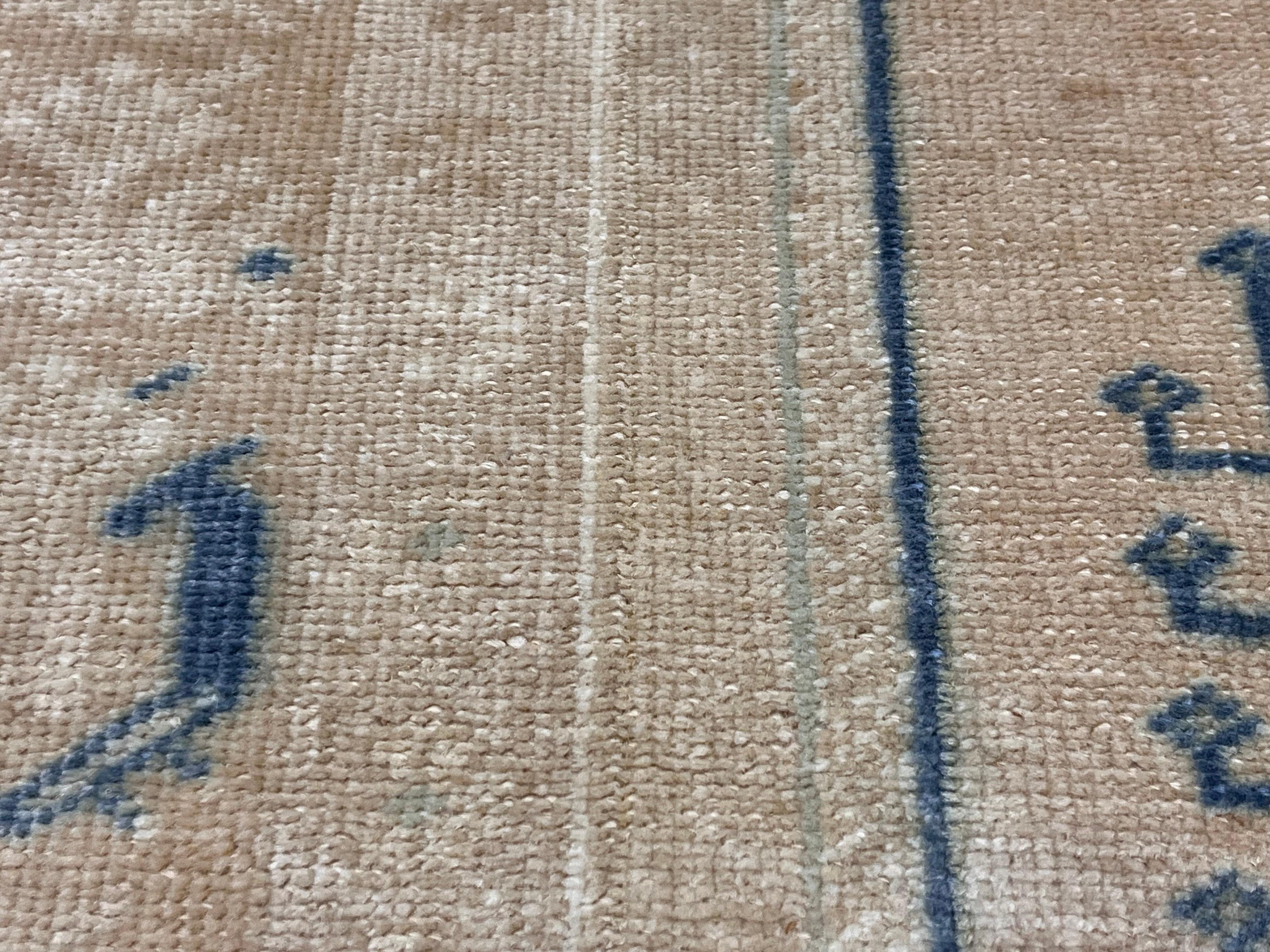 Vintage Turkish Oushak Rug 3'7