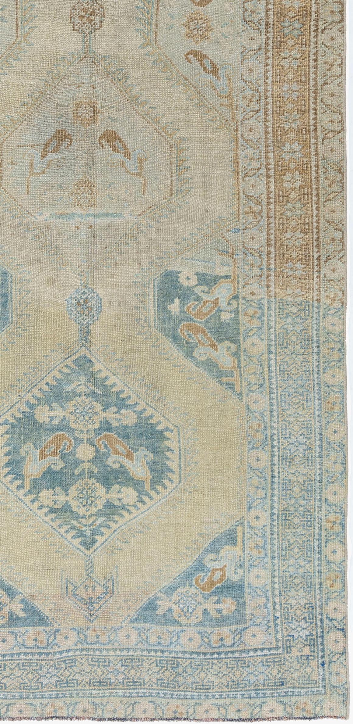 Vintage Turkish Oushak Rug 4'7 x 7'5 For Sale 2