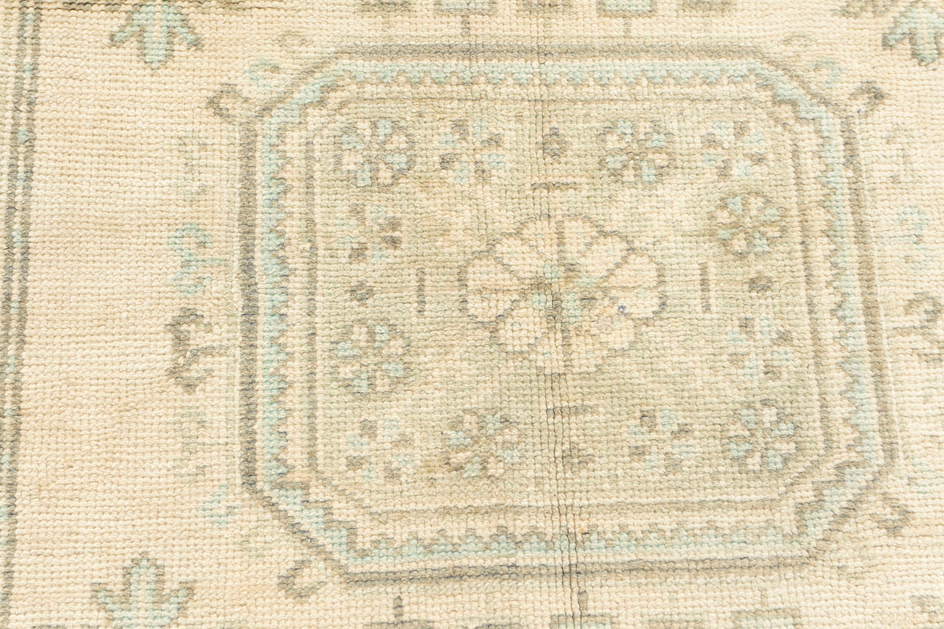 Türkischer Oushak-Teppich im Vintage-Stil 4'8 X 11'10 im Angebot 1