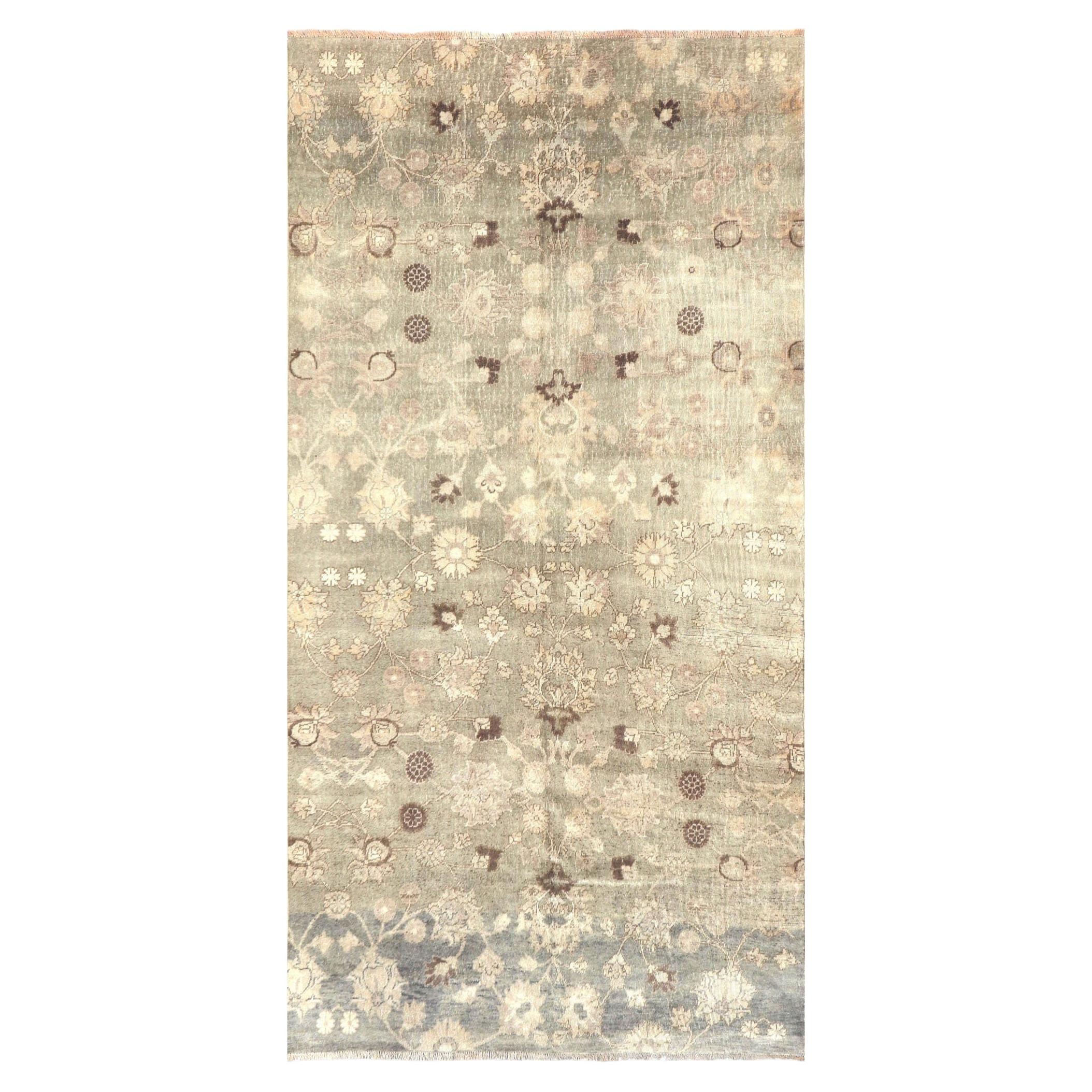 Vintage Turkish Oushak Rug - 4'8" x 9'3"