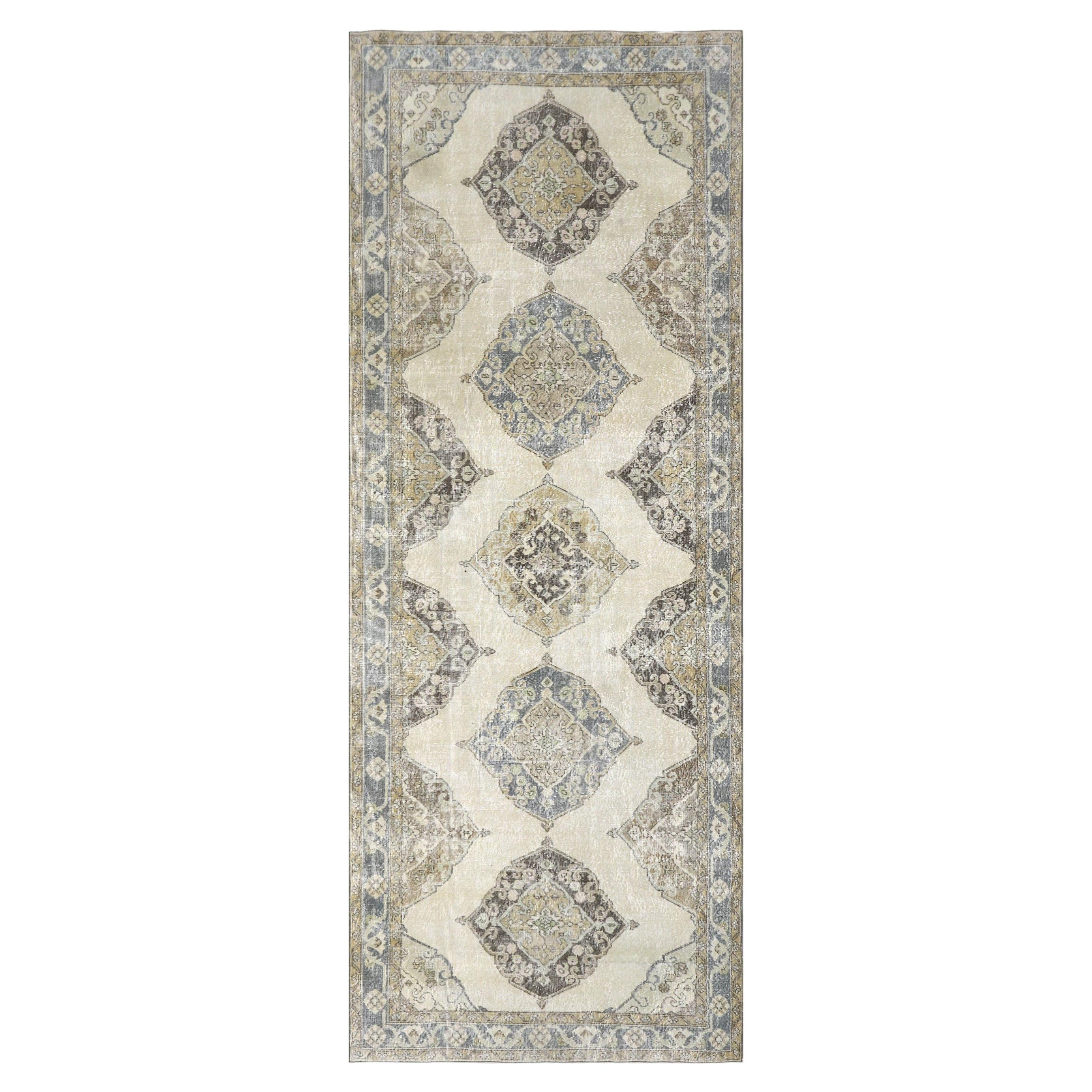 Vintage Turkish Oushak Rug - 4'9" x 12'7"