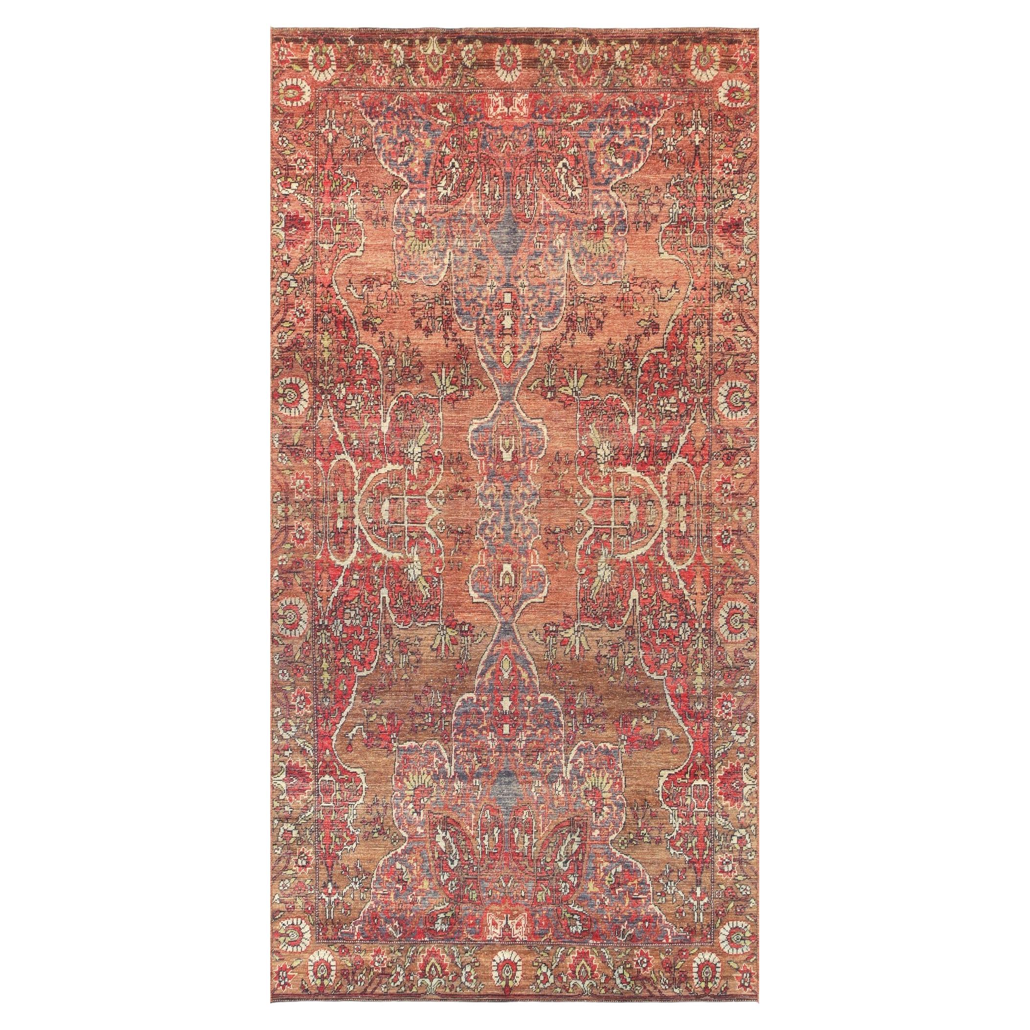 Vintage Turkish Oushak Rug - 4'9" x 9'3"