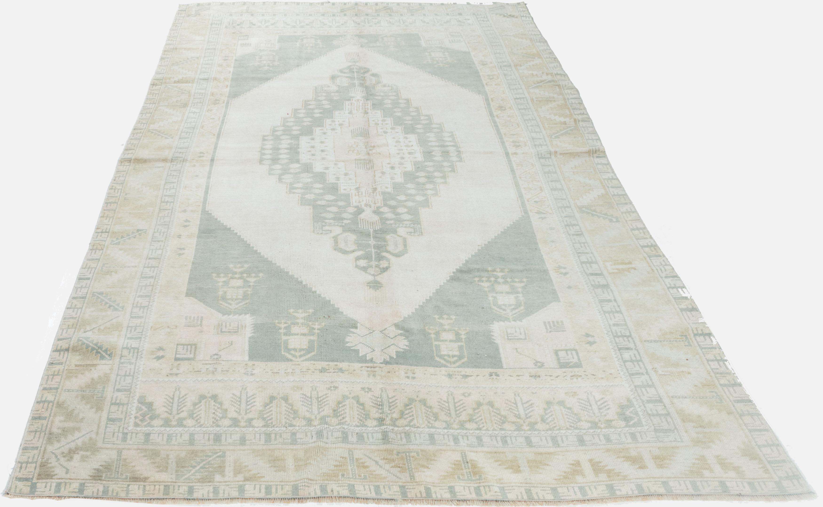 Vintage Türkisch Oushak Teppich 5'9 X 10'7 im Angebot 2