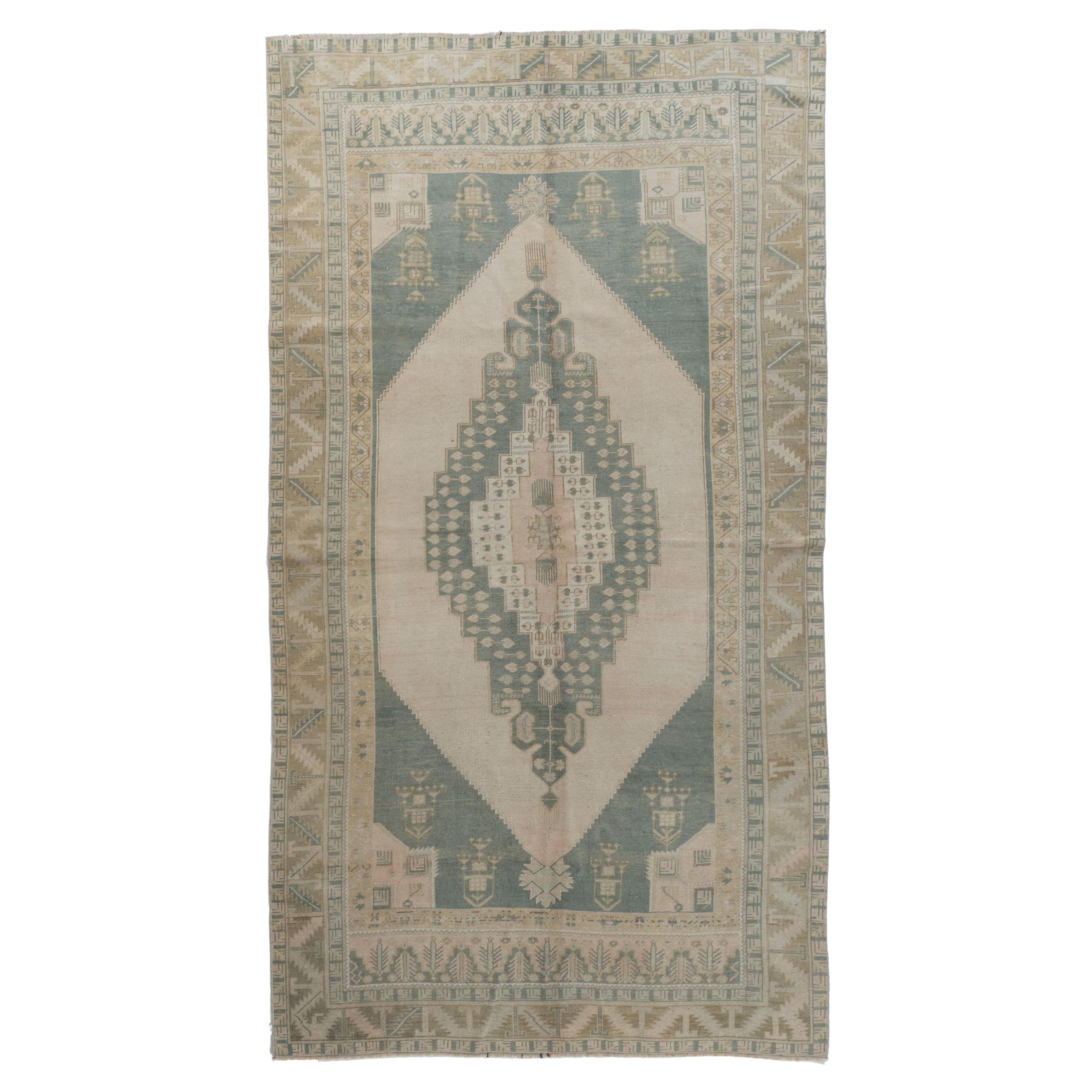 Türkischer Oushak-Teppich im Vintage-Stil 5'9 X 10'7