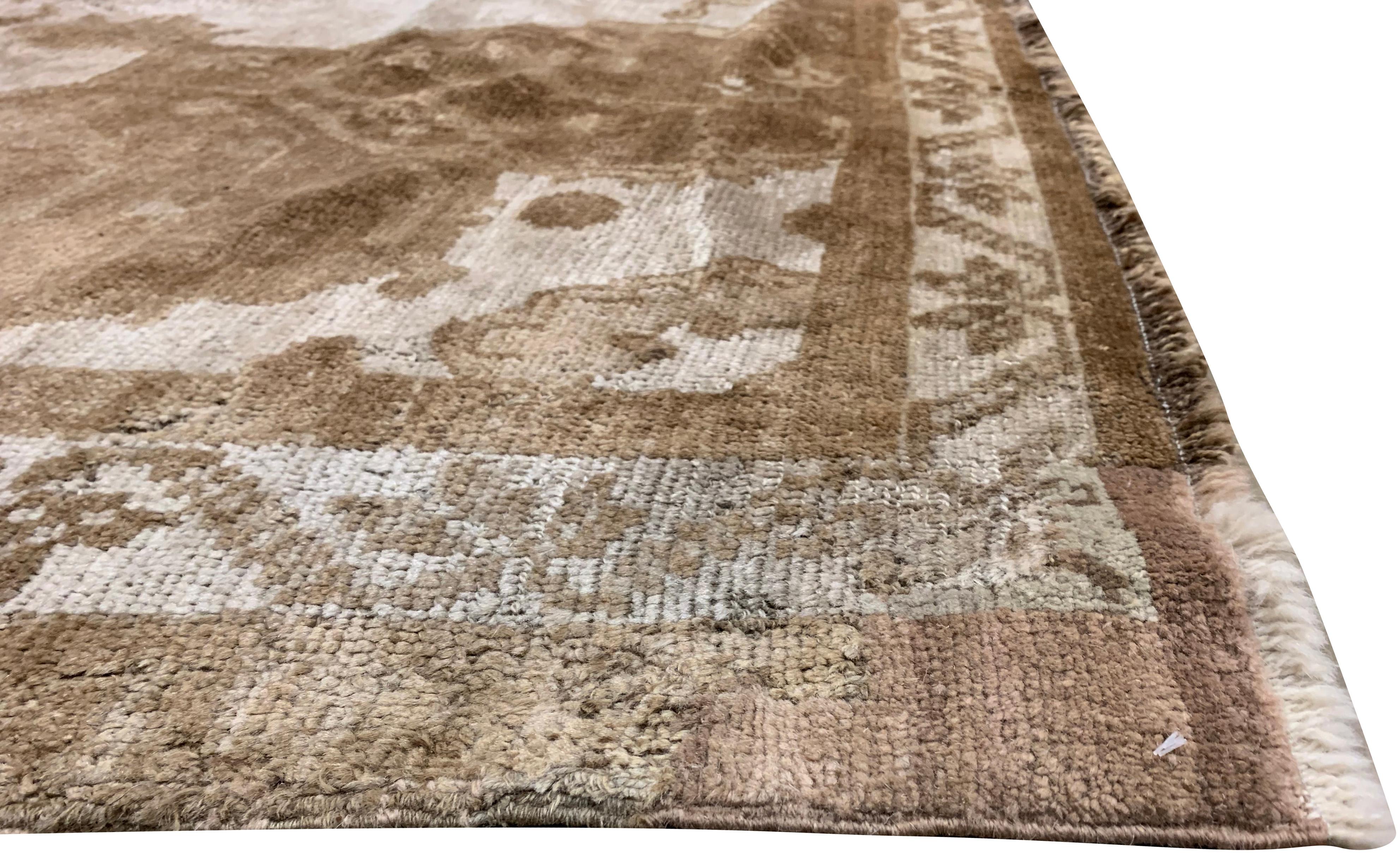 Türkischer Oushak-Teppich im Vintage-Stil, 6'1 x 10'5 (Wolle) im Angebot
