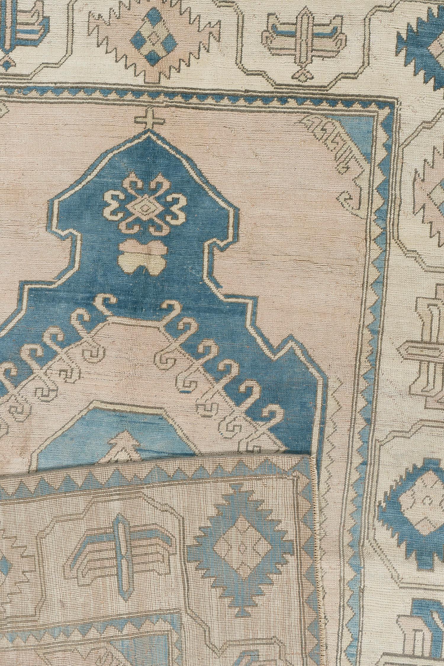 Türkischer Oushak-Teppich im Vintage-Stil 7'5 X 10'4 (Wolle) im Angebot