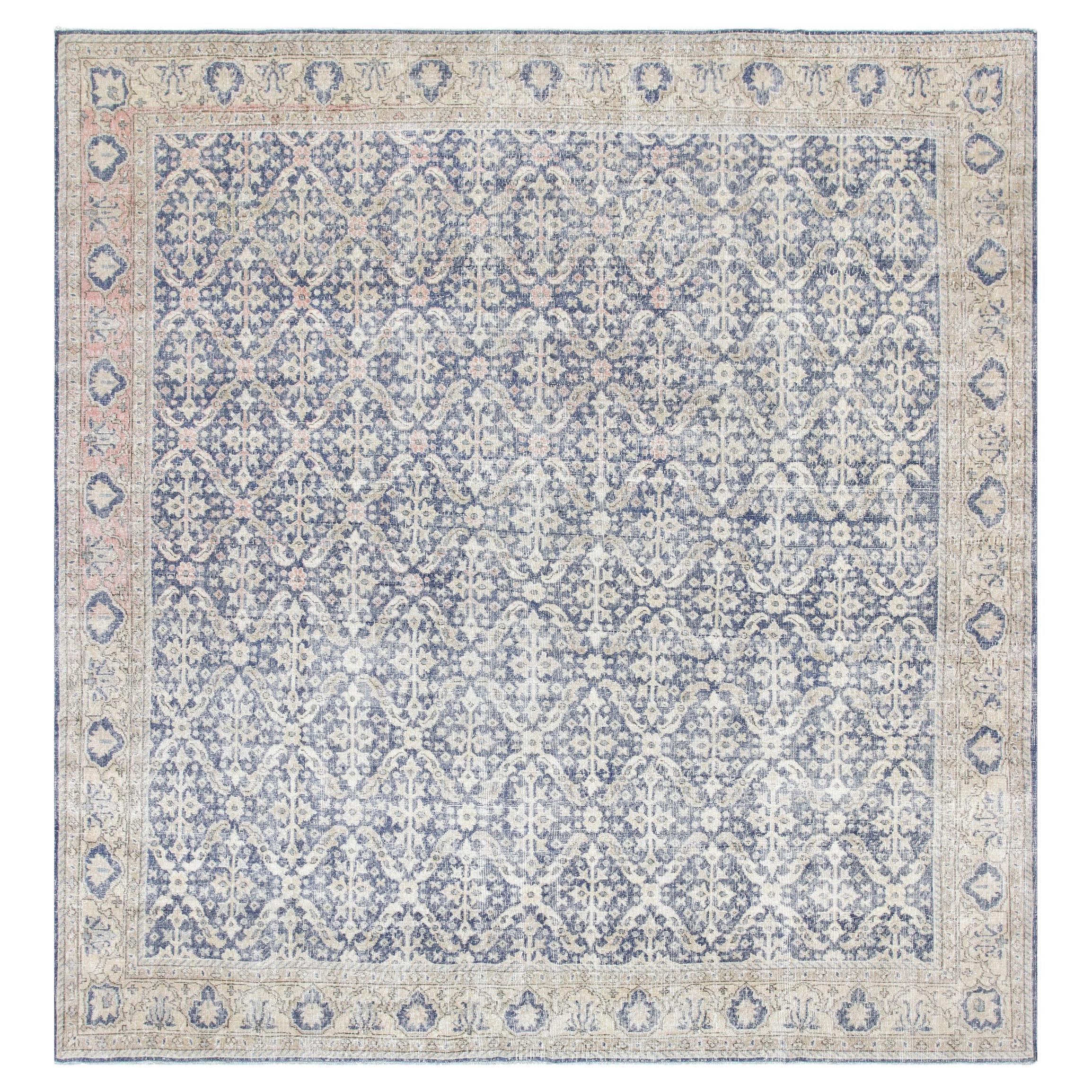 Vintage Turkish Oushak Rug - 9'3" x 9'9" For Sale