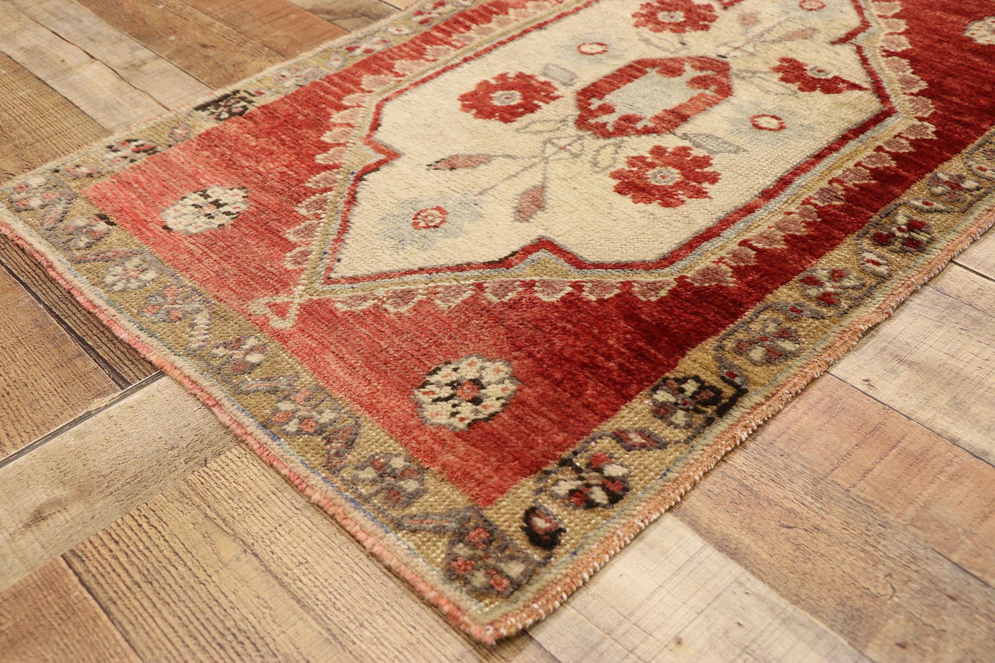 Wool Vintage Turkish Oushak Rug Accent Rug For Sale